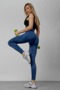 Оптом Легинсы для фитнеса женские синего цвета 1002S в Ростове-на-Дону, фото 16