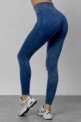 Оптом Легинсы для фитнеса женские синего цвета 1002S в Сочи, фото 6