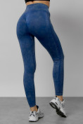 Оптом Легинсы для фитнеса женские синего цвета 1002S в Алма-Ате, фото 7