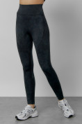 Оптом Легинсы для фитнеса женские темно-серого цвета 1002TC в Астане, фото 2