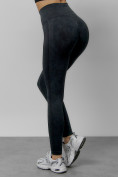 Оптом Легинсы для фитнеса женские темно-серого цвета 1002TC в Воронеже, фото 5