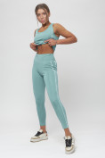 Оптом Костюм для фитнеса женский бирюзового цвета 1003Br, фото 9