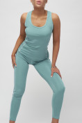 Оптом Костюм для фитнеса женский бирюзового цвета 1003Br, фото 11