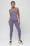 Оптом Костюм для фитнеса женский фиолетового цвета 1003F
