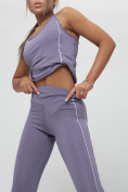 Оптом Костюм для фитнеса женский фиолетового цвета 1003F, фото 11