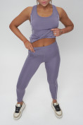 Оптом Костюм для фитнеса женский фиолетового цвета 1003F, фото 16