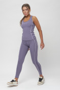 Оптом Костюм для фитнеса женский фиолетового цвета 1003F, фото 3