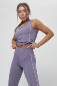 Оптом Костюм для фитнеса женский фиолетового цвета 1003F, фото 9