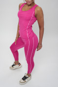 Оптом Костюм для фитнеса женский розового цвета 1003R в Казани, фото 19