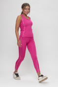 Оптом Костюм для фитнеса женский розового цвета 1003R, фото 4