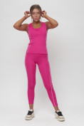 Оптом Костюм для фитнеса женский розового цвета 1003R в Екатеринбурге, фото 5