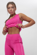Оптом Костюм для фитнеса женский розового цвета 1003R в Казани, фото 8