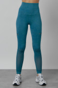 Оптом Легинсы для фитнеса женские бирюзового цвета 1004Br в Оренбурге, фото 2