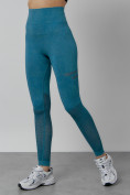 Оптом Легинсы для фитнеса женские бирюзового цвета 1004Br в Алма-Ате, фото 3