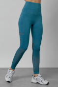 Оптом Легинсы для фитнеса женские бирюзового цвета 1004Br в Астане, фото 4