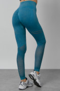 Оптом Легинсы для фитнеса женские бирюзового цвета 1004Br в Уфе, фото 7