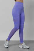 Оптом Легинсы для фитнеса женские фиолетового цвета 1004F в Ижевск, фото 10