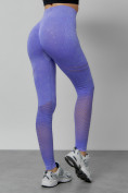 Оптом Легинсы для фитнеса женские фиолетового цвета 1004F в Тюмени, фото 13