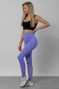 Оптом Легинсы для фитнеса женские фиолетового цвета 1004F в Барнауле, фото 2