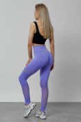 Оптом Легинсы для фитнеса женские фиолетового цвета 1004F в Ульяновске, фото 3