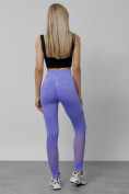 Оптом Легинсы для фитнеса женские фиолетового цвета 1004F в Ижевск, фото 4
