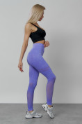 Оптом Легинсы для фитнеса женские фиолетового цвета 1004F в Алма-Ате, фото 7