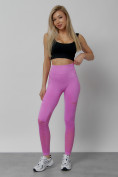 Оптом Легинсы для фитнеса женские розового цвета 1004R, фото 17