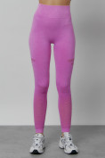 Оптом Легинсы для фитнеса женские розового цвета 1004R в Тюмени, фото 7