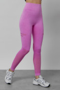 Оптом Легинсы для фитнеса женские розового цвета 1004R в Оренбурге, фото 9