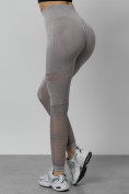 Оптом Легинсы для фитнеса женские серого цвета 1004Sr в Оренбурге, фото 5