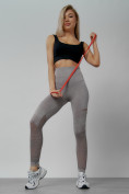 Оптом Легинсы для фитнеса женские серого цвета 1004Sr в Сочи, фото 7