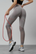 Оптом Легинсы для фитнеса женские серого цвета 1004Sr в Астане, фото 9