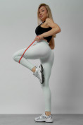 Оптом Легинсы для фитнеса женские белого цвета 1005Bl в Ростове-на-Дону, фото 7
