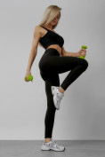 Оптом Легинсы для фитнеса женские черного цвета 1005Ch в Саратове, фото 3