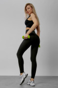 Оптом Легинсы для фитнеса женские черного цвета 1005Ch в Астане, фото 4