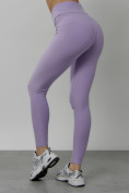 Оптом Легинсы для фитнеса женские фиолетового цвета 1005F в Перми, фото 10