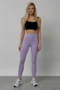 Оптом Легинсы для фитнеса женские фиолетового цвета 1005F в Кемерово, фото 12