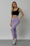 Оптом Легинсы для фитнеса женские фиолетового цвета 1005F в Волгоградке, фото 13
