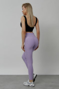 Оптом Легинсы для фитнеса женские фиолетового цвета 1005F в Кемерово, фото 14