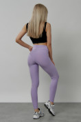 Оптом Легинсы для фитнеса женские фиолетового цвета 1005F в Краснодаре, фото 16