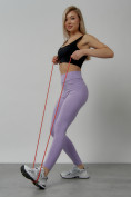 Оптом Легинсы для фитнеса женские фиолетового цвета 1005F в Астане