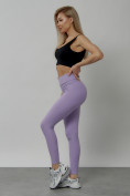 Оптом Легинсы для фитнеса женские фиолетового цвета 1005F в Волгоградке, фото 21