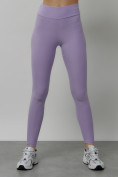 Оптом Легинсы для фитнеса женские фиолетового цвета 1005F в Краснодаре, фото 6