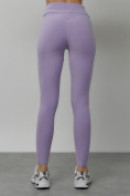 Оптом Легинсы для фитнеса женские фиолетового цвета 1005F в Краснодаре, фото 9