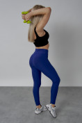 Оптом Легинсы для фитнеса женские синего цвета 1005S в Оренбурге, фото 13
