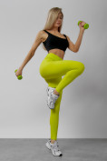 Оптом Легинсы для фитнеса женские салатового цвета 1005Sl в Ижевск, фото 13