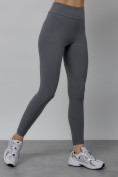 Оптом Легинсы для фитнеса женские темно-серого цвета 1005TC в Сочи, фото 3