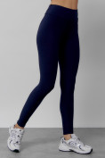 Оптом Легинсы для фитнеса женские темно-синего цвета 1005TS в Сочи, фото 6