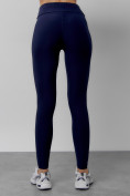 Оптом Легинсы для фитнеса женские темно-синего цвета 1005TS в Тольятти, фото 7