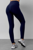 Оптом Легинсы для фитнеса женские темно-синего цвета 1005TS в Перми, фото 9